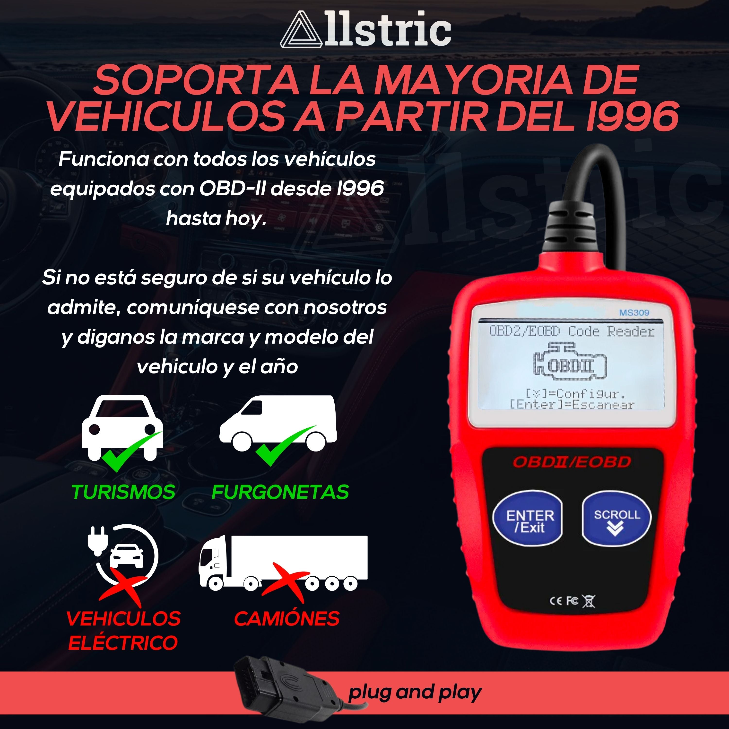 Allstric️ MS309 OBD2 Herramienta de Diagnosis