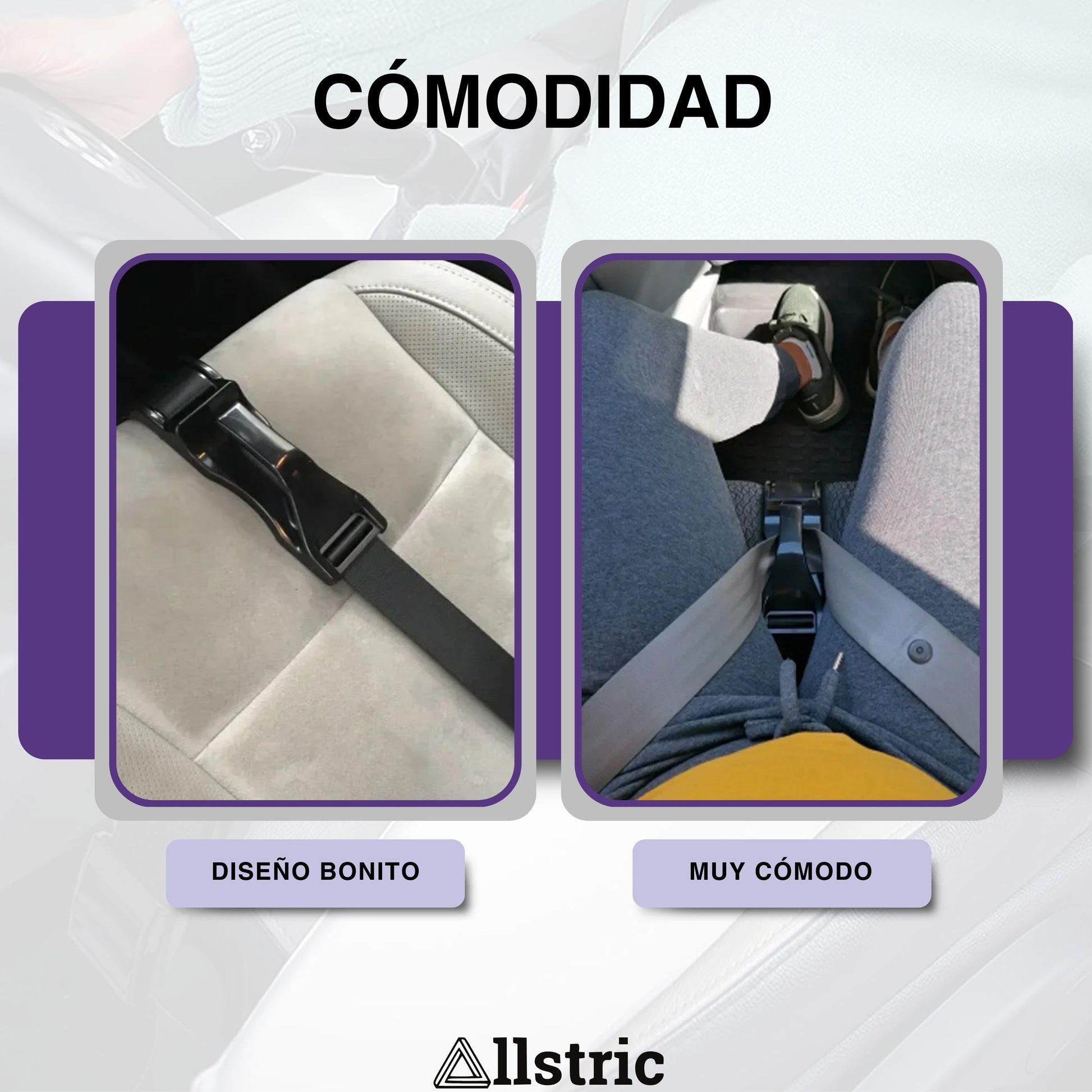Allstric® Pack Cinturon Embarazada Coche Homologado
