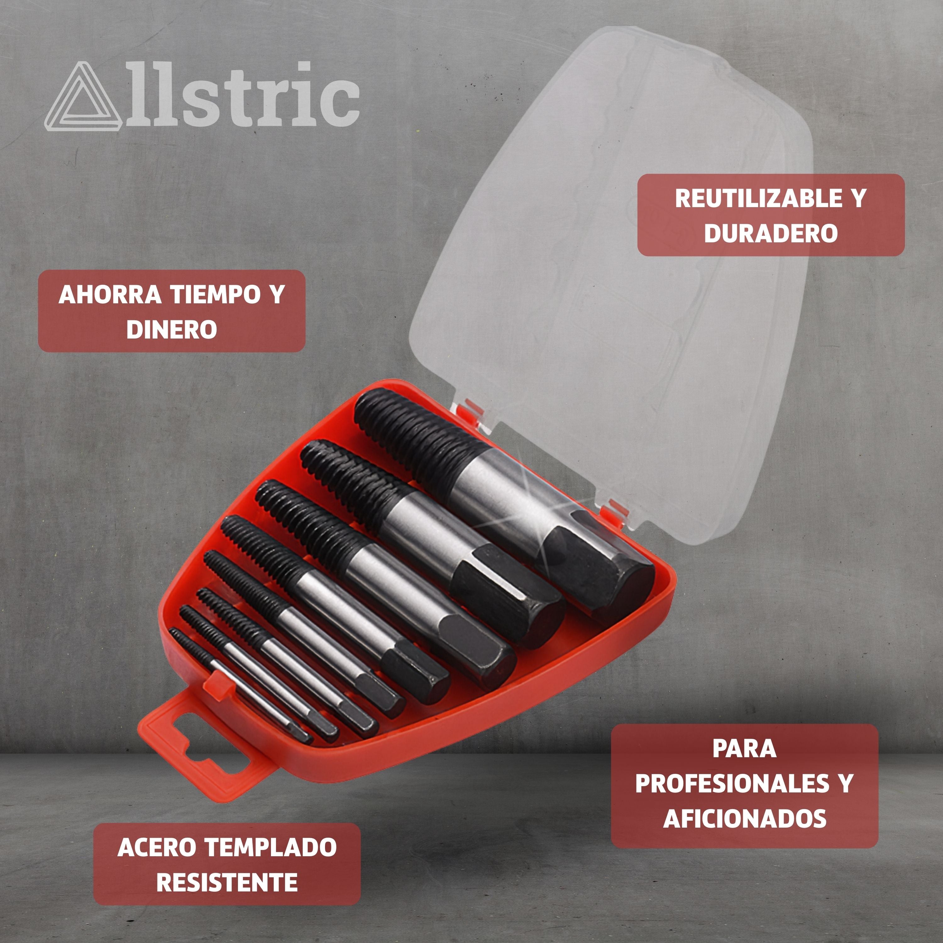 Allstric Juego 8 Extractor de Tornillos Rotos y Dañados